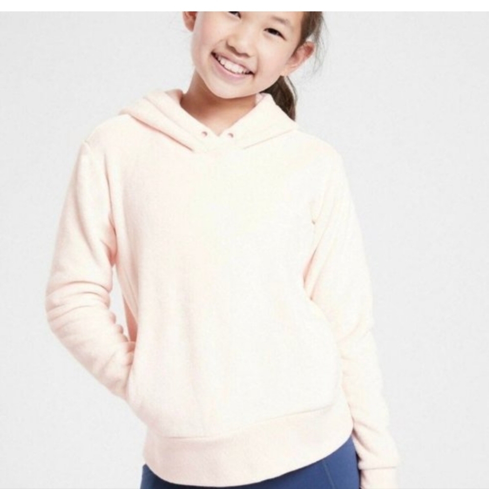 Athleta girl Feeling great plush pink  hoodie medium M 8/10